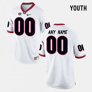 For Kids White College Limited Football #00 UGA Customized Jersey 859439-810