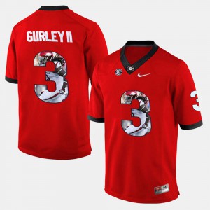 Player Pictorial Todd Gurley II UGA Jersey For Men Red #3 346940-737