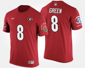 Southeastern Conference Rose Bowl Bowl Game Red Men's #8 A.J. Green UGA T-Shirt 758144-892