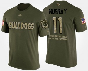 Camo For Men's Military #11 Aaron Murray UGA T-Shirt Short Sleeve With Message 324524-270