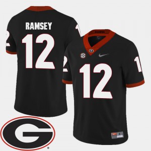 For Men's #12 College Football 2018 SEC Patch Brice Ramsey UGA Jersey Black 333881-511