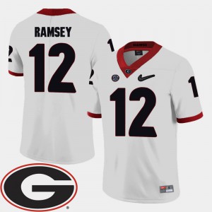 #12 Mens Brice Ramsey UGA Jersey 2018 SEC Patch College Football White 431441-244
