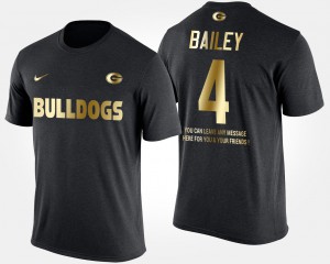 Black Gold Limited For Men #4 Champ Bailey UGA T-Shirt Short Sleeve With Message 172606-431
