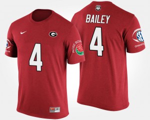 Bowl Game #4 Champ Bailey UGA T-Shirt Red Southeastern Conference Rose Bowl Mens 513681-139