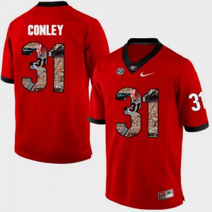 #31 Red For Men Pictorial Fashion Chris Conley UGA Jersey 419940-350