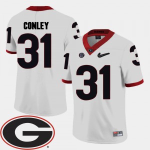 Chris Conley UGA Jersey White College Football Mens #31 2018 SEC Patch 214094-138