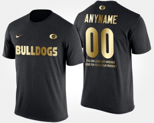 UGA Customized T-Shirt #00 Men Black Gold Limited Short Sleeve With Message 475944-935