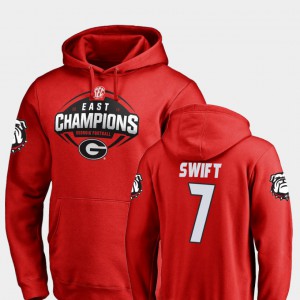 D'Andre Swift UGA Hoodie Men's Red 2018 SEC East Division Champions Football #7 392778-168