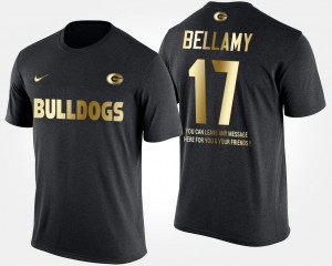 Black Short Sleeve With Message Gold Limited For Men's Davin Bellamy UGA T-Shirt #17 691821-701