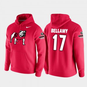 #17 College Football Pullover Davin Bellamy UGA Hoodie Vault Logo Club Red Men 680269-644
