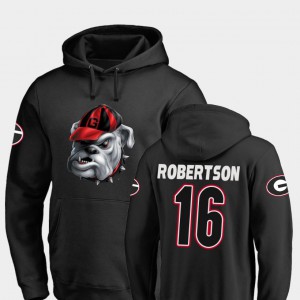 #16 Black Demetris Robertson UGA Hoodie For Men Football Midnight Mascot 861515-393