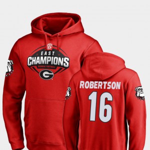 #16 For Men Demetris Robertson UGA Hoodie Football 2018 SEC East Division Champions Red 365472-706