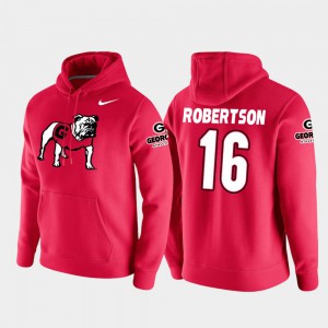 #16 Demetris Robertson UGA Hoodie College Football Pullover Red For Men's Vault Logo Club 683789-486