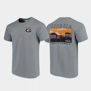 Comfort Colors UGA T-Shirt For Men Gray Campus Scenery 669577-839