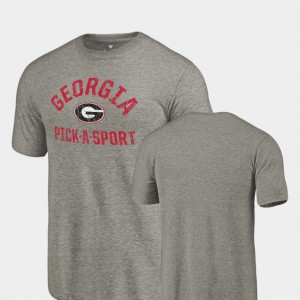 Men Pick-A-Sport UGA T-Shirt Tri-Blend Distressed Gray 144146-577