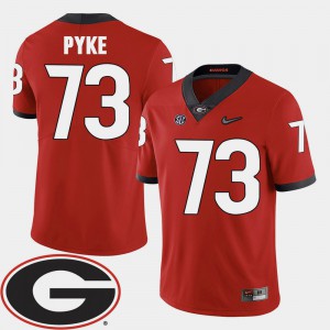 Red Greg Pyke UGA Jersey Men's 2018 SEC Patch College Football #73 806091-432