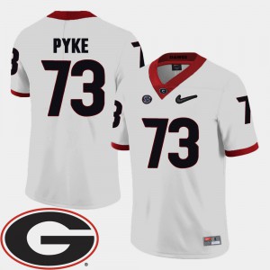 #73 College Football White 2018 SEC Patch Greg Pyke UGA Jersey Men's 494784-608