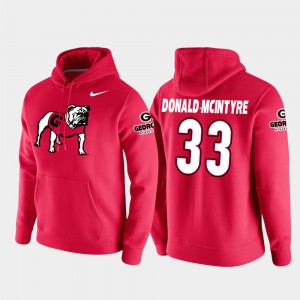 #33 Red Vault Logo Club Ian Donald-McIntyre UGA Hoodie College Football Pullover Mens 283511-704