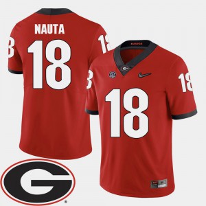 Isaac Nauta UGA Jersey 2018 SEC Patch #18 Red College Football Men's 750590-777