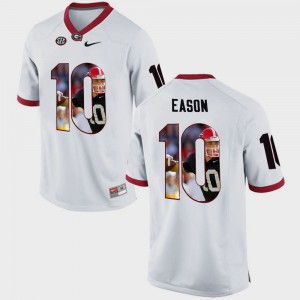 Jacob Eason UGA Jersey #10 Pictorial Fashion White For Men 197593-209