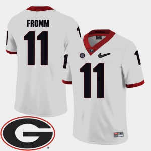 Mens College Football White #11 Jake Fromm UGA Jersey 2018 SEC Patch 689318-133
