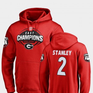 Football Mens Red 2018 SEC East Division Champions #2 Jayson Stanley UGA Hoodie 654057-874