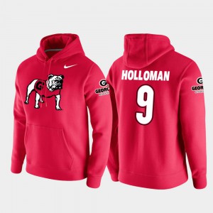 Jeremiah Holloman UGA Hoodie Red Vault Logo Club For Men's College Football Pullover #9 991656-870