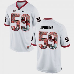 #59 Jordan Jenkins UGA Jersey Pictorial Fashion White Men 706327-218