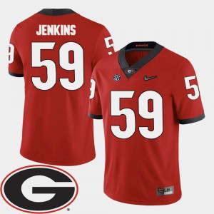2018 SEC Patch For Men Red Jordan Jenkins UGA Jersey #59 College Football 556230-878