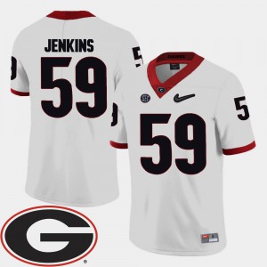 2018 SEC Patch #59 Jordan Jenkins UGA Jersey For Men's College Football White 509694-153