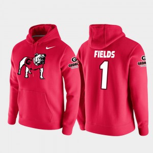 Red Vault Logo Club #1 For Men College Football Pullover Justin Fields UGA Hoodie 877658-851