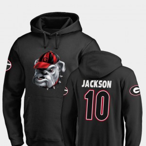 Midnight Mascot Football Kearis Jackson UGA Hoodie For Men's #10 Black 754824-837