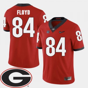 Mens 2018 SEC Patch College Football Leonard Floyd UGA Jersey #84 Red 822513-496