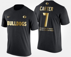 Mens Gold Limited Short Sleeve With Message Lorenzo Carter UGA T-Shirt Black #7 333288-657