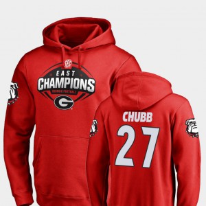 2018 SEC East Division Champions For Men Football #27 Red Nick Chubb UGA Hoodie 492772-688
