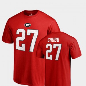 Men's Red Name & Number Nick Chubb UGA T-Shirt #27 College Legends 568833-984