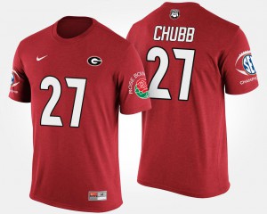 Red Nick Chubb UGA T-Shirt Southeastern Conference Rose Bowl For Men #27 Bowl Game 355249-308
