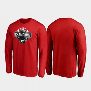 Long Sleeve 2019 SEC East Football Division Champions Men's Red UGA T-Shirt 841595-157