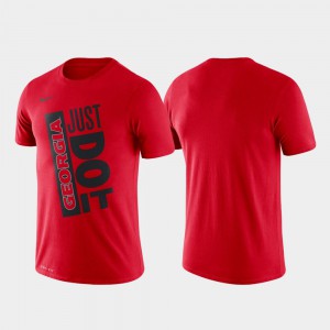 Men's UGA T-Shirt Basketball Performance Just Do It Red 839539-933