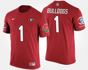 Red UGA T-Shirt Mens #1 No.1 Southeastern Conference Rose Bowl Bowl Game 272361-635