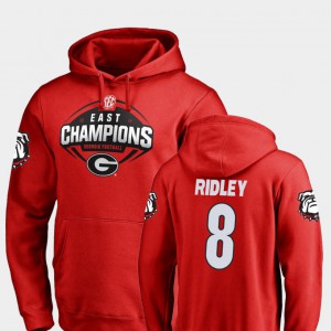 Red For Men 2018 SEC East Division Champions #8 Riley Ridley UGA Hoodie Football 280378-890