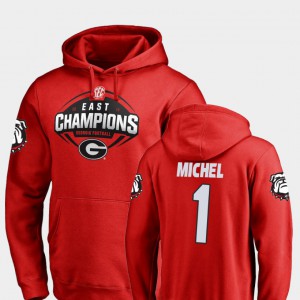 Red Football Men's 2018 SEC East Division Champions #1 Sony Michel UGA Hoodie 834137-838
