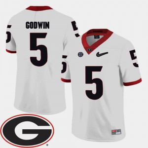 2018 SEC Patch College Football Terry Godwin UGA Jersey White For Men's #5 437545-486