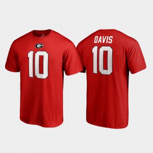 Men Red Thomas Davis Sr. UGA T-Shirt #10 Name & Number College Legends 815356-822