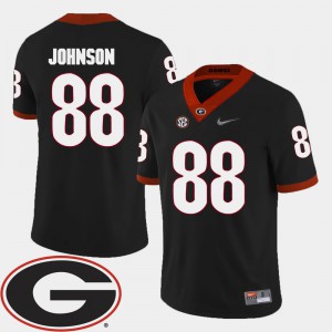 College Football Men's #88 2018 SEC Patch Toby Johnson UGA Jersey Black 955912-190