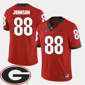 Toby Johnson UGA Jersey 2018 SEC Patch Men College Football Red #88 842305-146