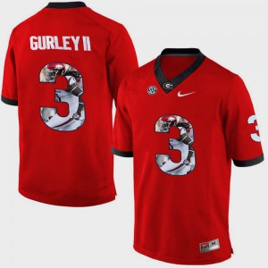Men's Red Pictorial Fashion #3 Todd Gurley II UGA Jersey 726420-627