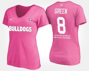 With Message #8 A.J. Green UGA T-Shirt Pink Women's 540730-655