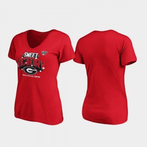 Red UGA T-Shirt Receiver V-Neck 2020 Sugar Bowl Champions Womens 547600-841