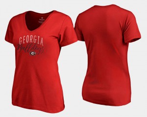 V-Neck For Women's Red UGA T-Shirt Graceful 649520-976